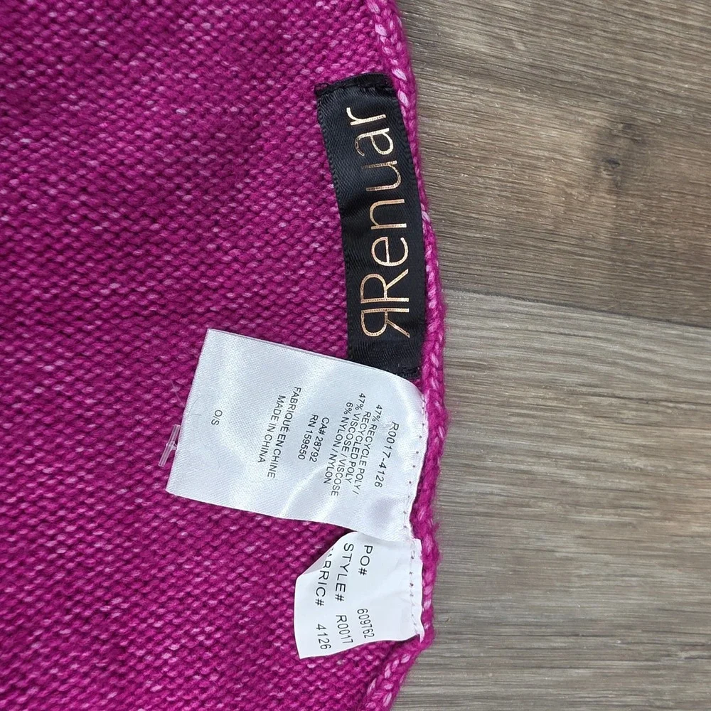 Renuar Womens Magenta Pink Ribbed‎ Knit Oversized Long Scarf OS